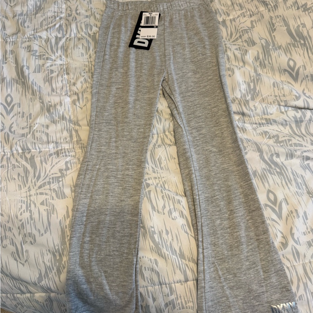 DKNY Girls Gray Heather Flared Leggings